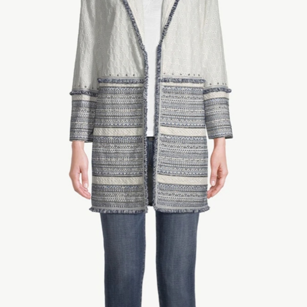 ⭐ Eyelet Jacket Embellished Femanine Embroidered - Picture 3 of 11